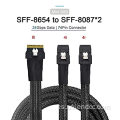 SFF-8654 a SFF-8087 Cable de disco duro del servidor 12 Gbps